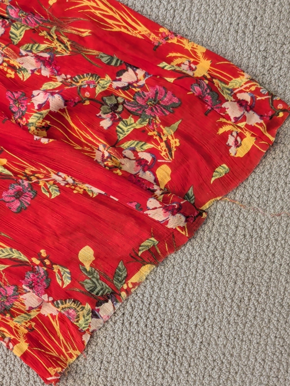 Free People FP One Aloha printed wide-leg Flowy pants Red Tropical Floral L - Picture 10 of 11